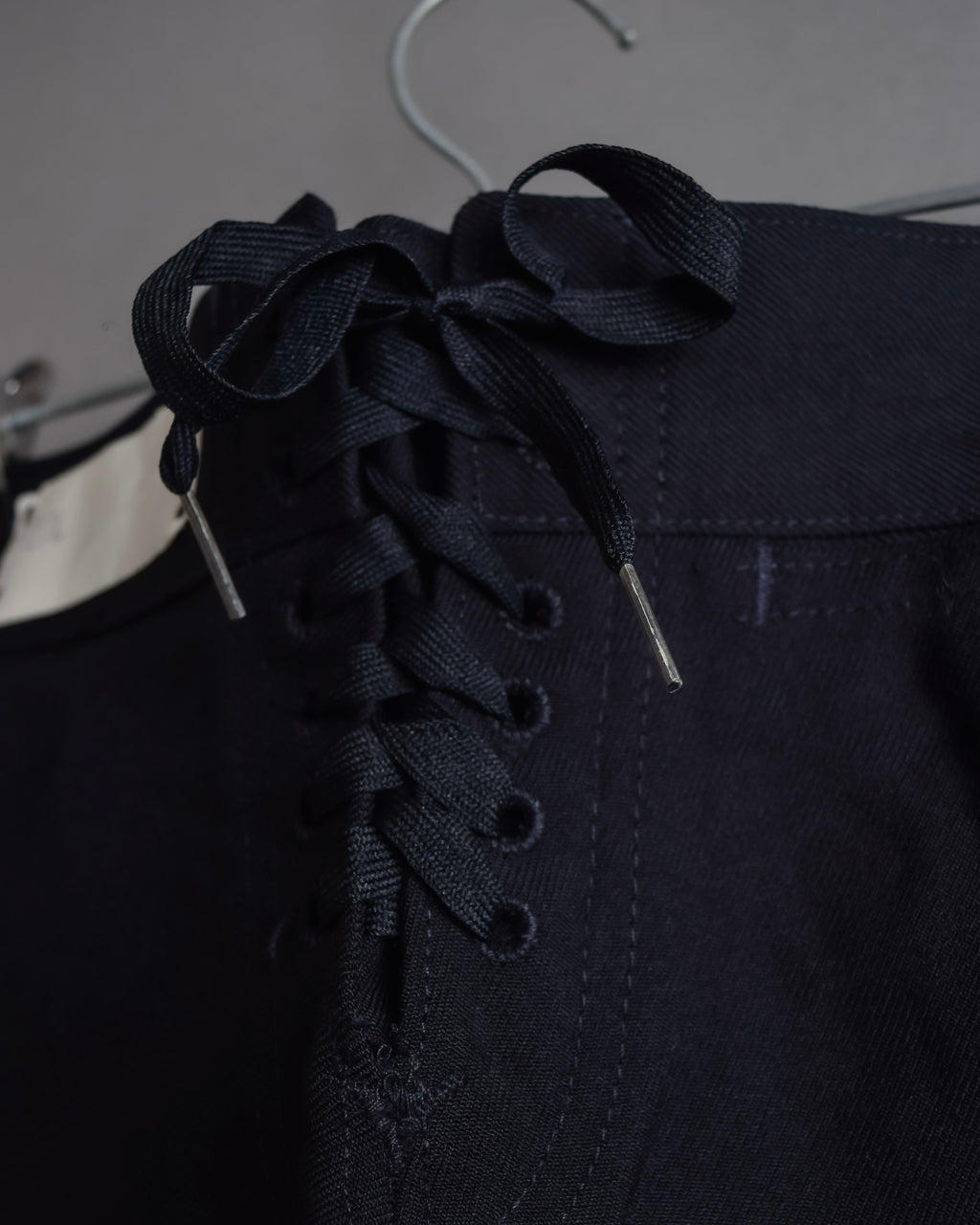 "US navy inspired lace back wide sailor pants"