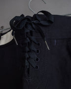 "US navy inspired lace back wide sailor pants"