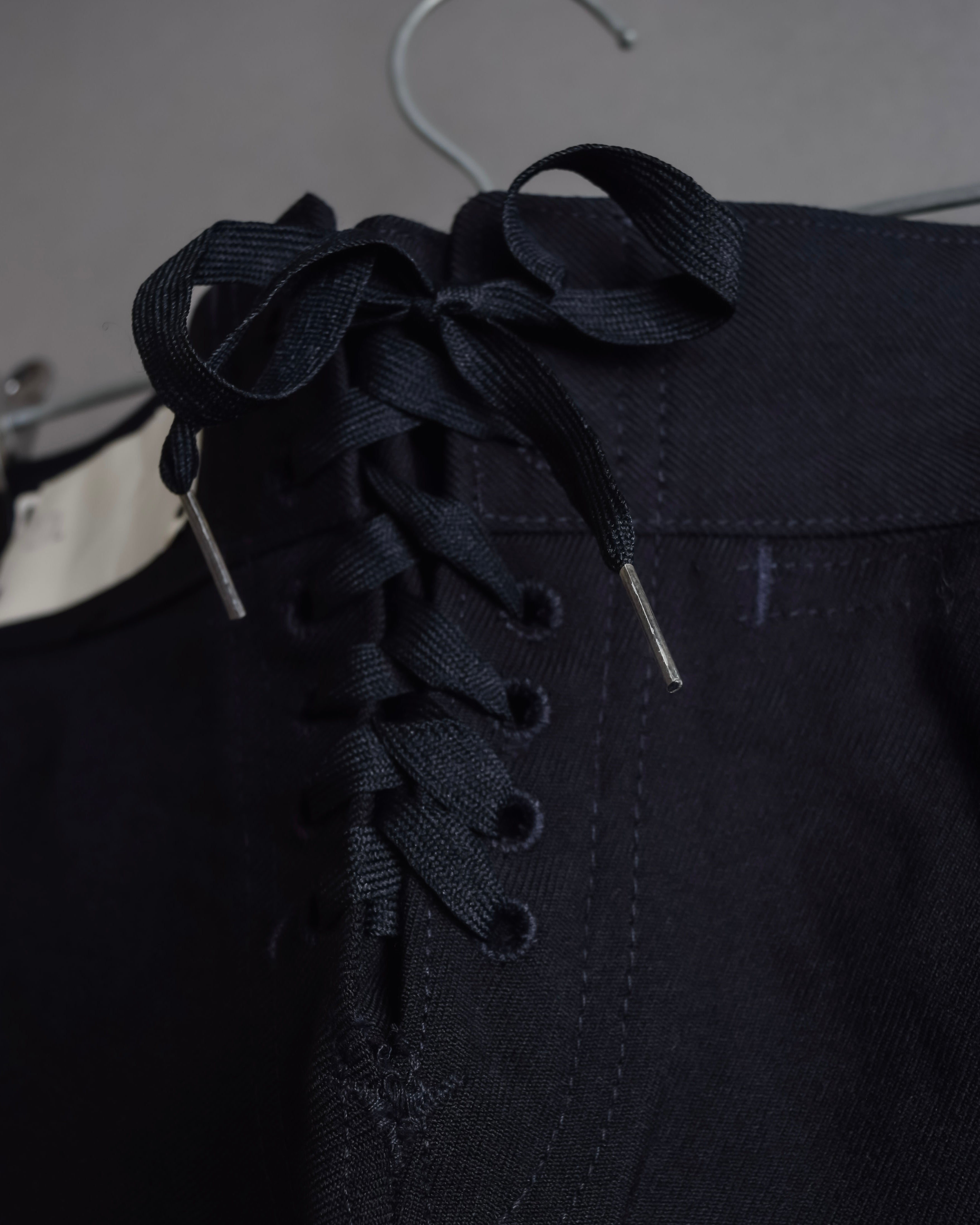 "US navy inspired lace back wide sailor pants"