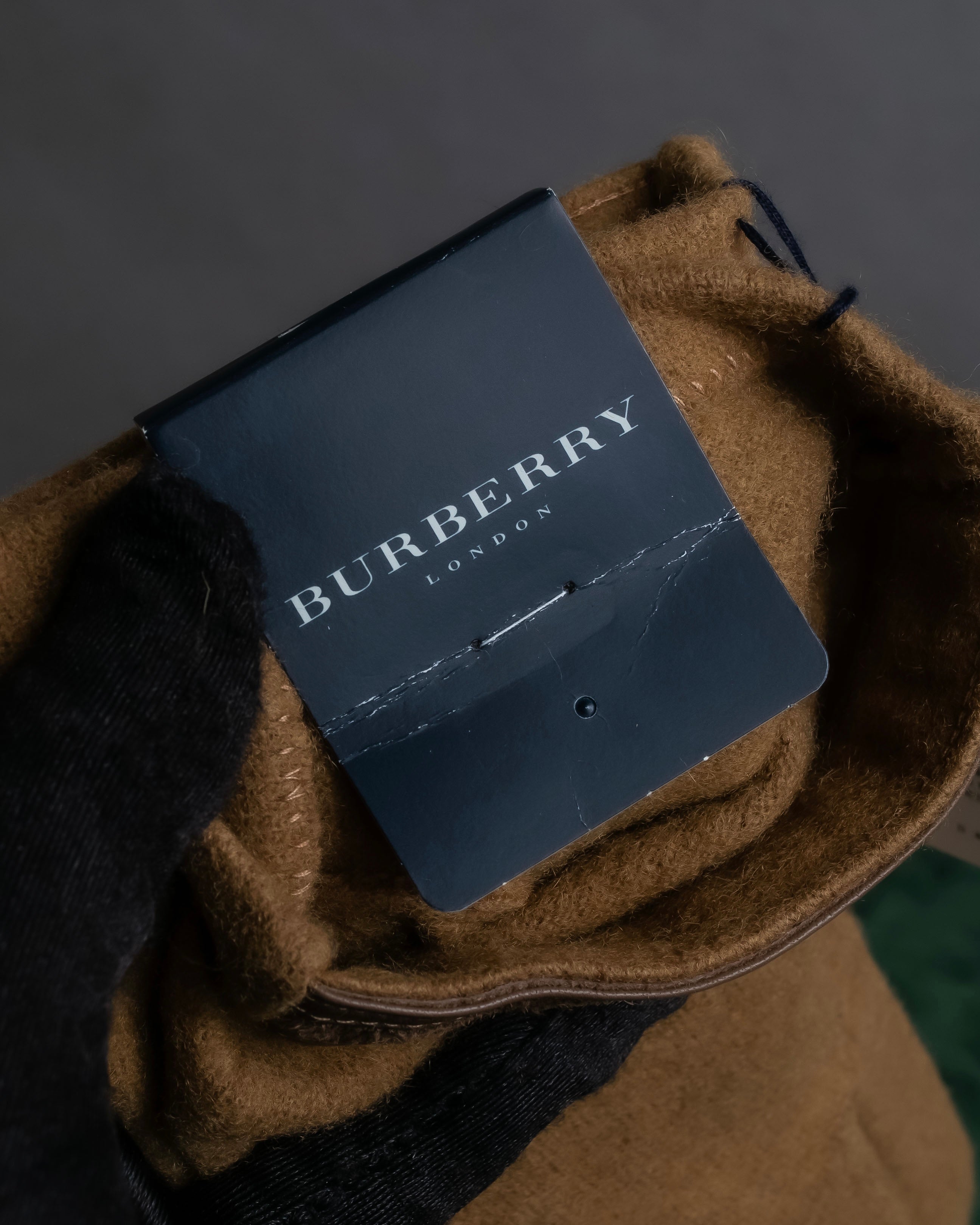 "BURBERRY" Cashmere blend design suede leather gloves