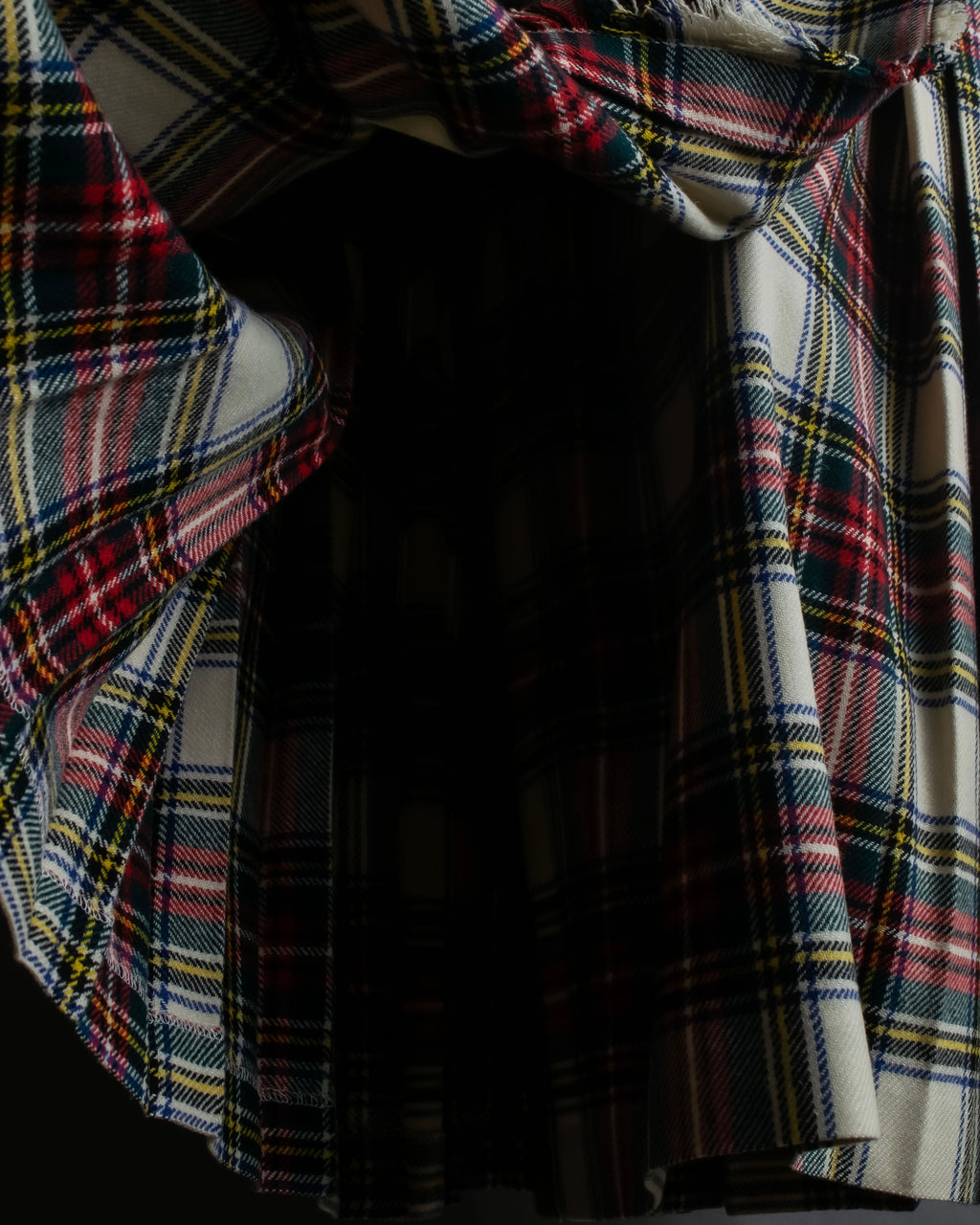 "PINK HOUSE" Tartan check pleated wrap skirt