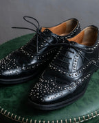 "Church's" Silver stud design wingtip derby shoes