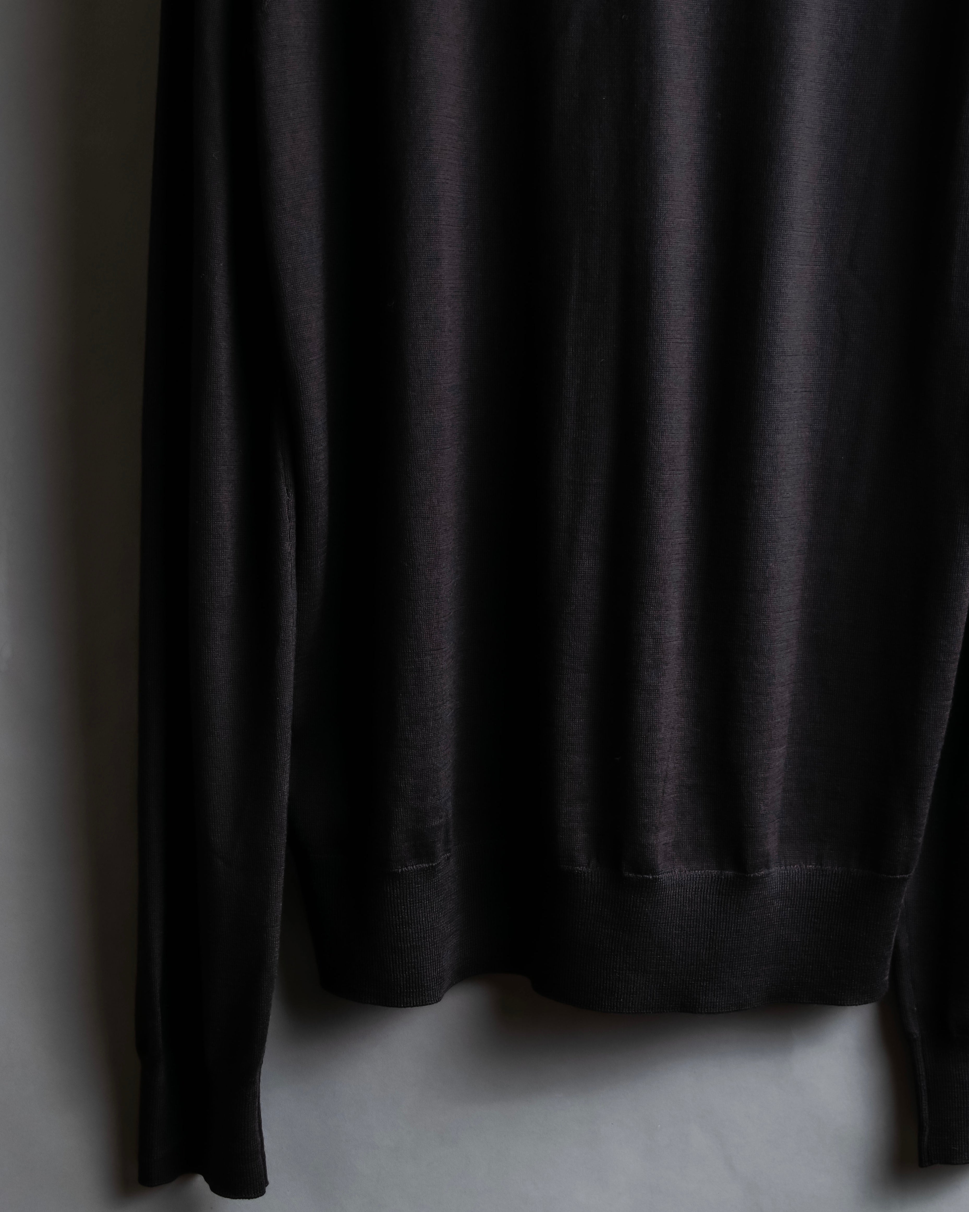 "BOTTEGA VENETA" High quality wool charcoal brown knit