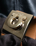 "Ferragamo" Gancini motif leather bangle