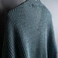 "KENZO" Dull blue oversized distressed V-neck knit