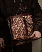"Christian Dior" Trotter monogram jacquard boston bag