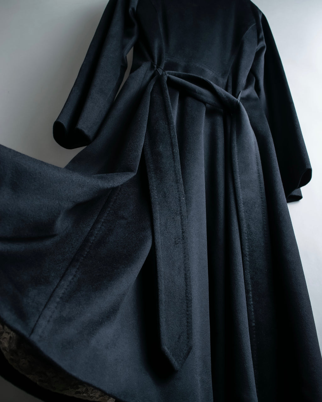"PAUL SMITH" 100% wool maxi length belted gown coat