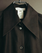"CELINE" 90's-00's Sharp collared cotton button-up shirt
