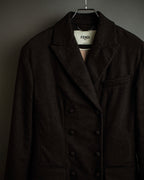 "FENDI" Double-breasted heavy duty wool flannel jacket