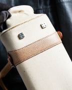 “LOEWE” Leather belted design bicolor handbag