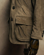 “GIORGIO ARMANI” 90’s-00’s Suede-effect multi-pocket tailored field jacket
