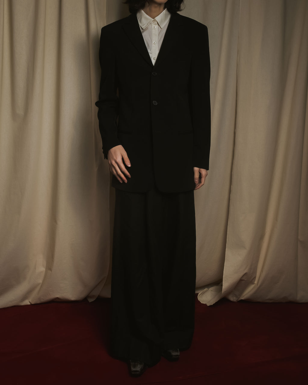 "EMPORIO ARMANI" Minimalist three-button tailored jacket