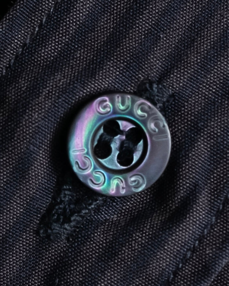 "GUCCI" Slightly glossy pinstripe oversized shirt