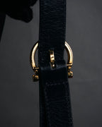 “Salvatore Ferragamo” 90’s Vara ribbon box calf shoulder bag
