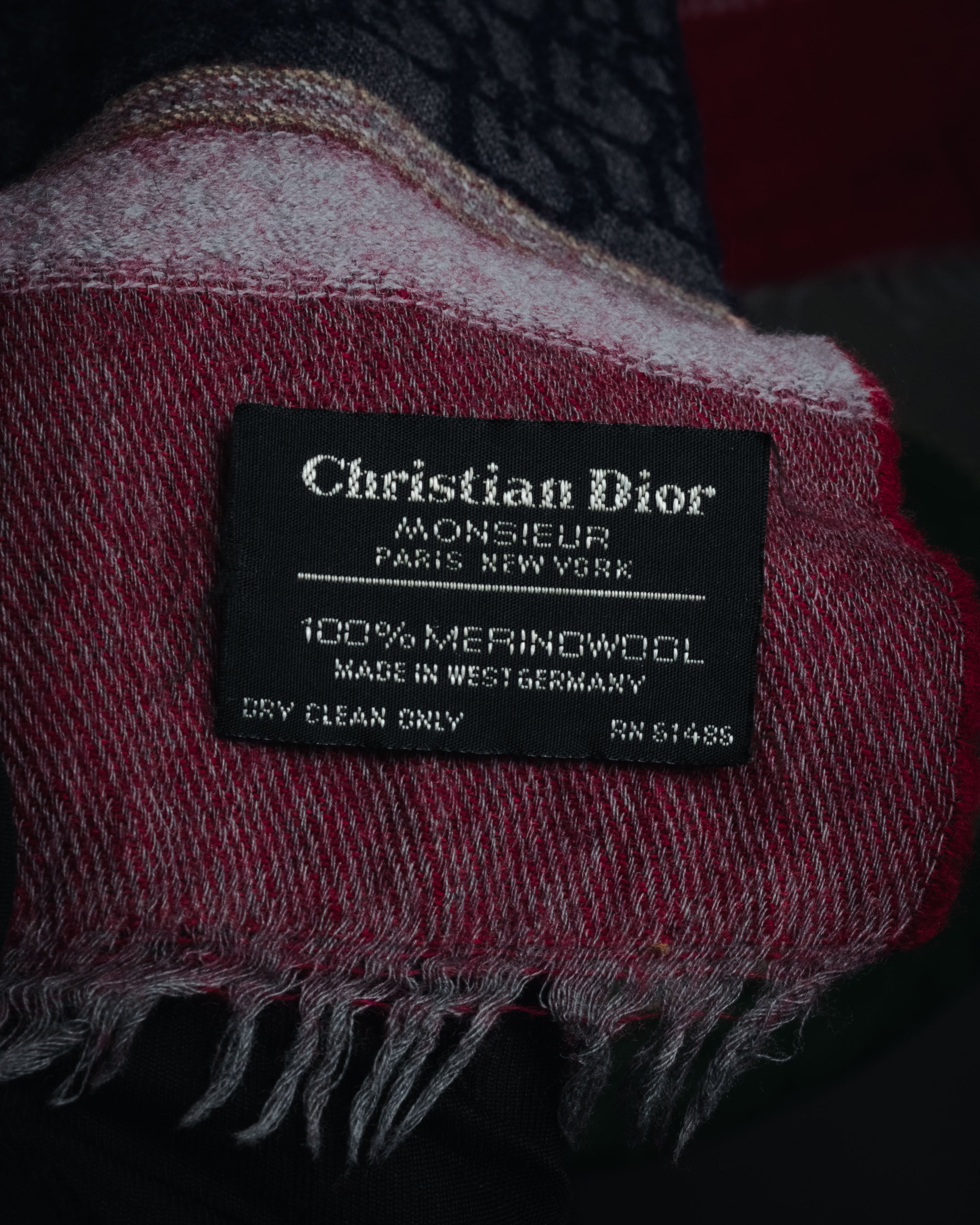 "Christian Dior" 70’s-80’s oblique jacquard merino wool stole