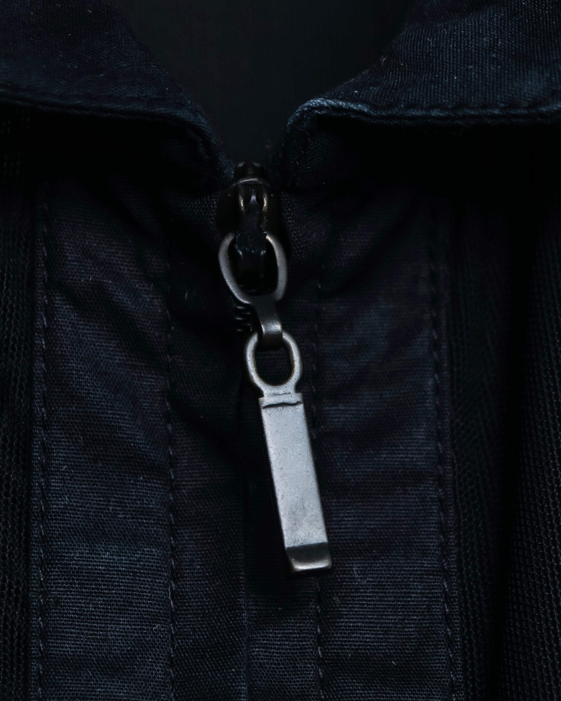 Vintage double zip ribbon flower design sheer jacket