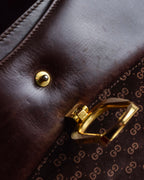 "GUCCI" 70's Embossed suede flap shoulder bag