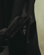 "CELINE" 80's Velvet collar maxi coat dress