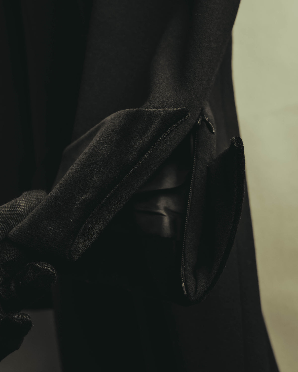 "CELINE" 80's Velvet collar maxi coat dress