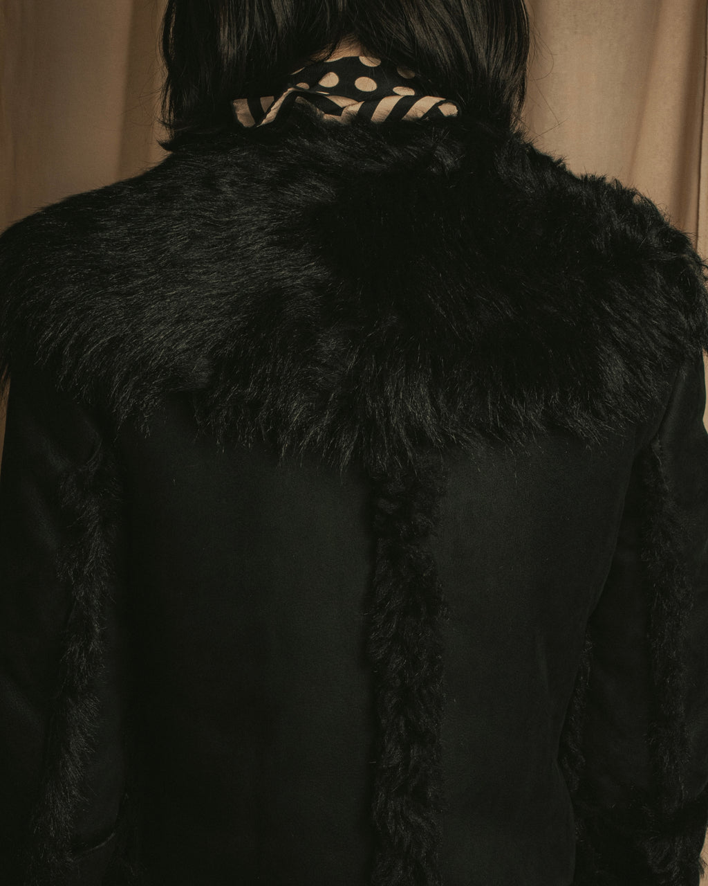 -SPECIAL- "GUCCI" 90's-00's Leather combination fur long coat