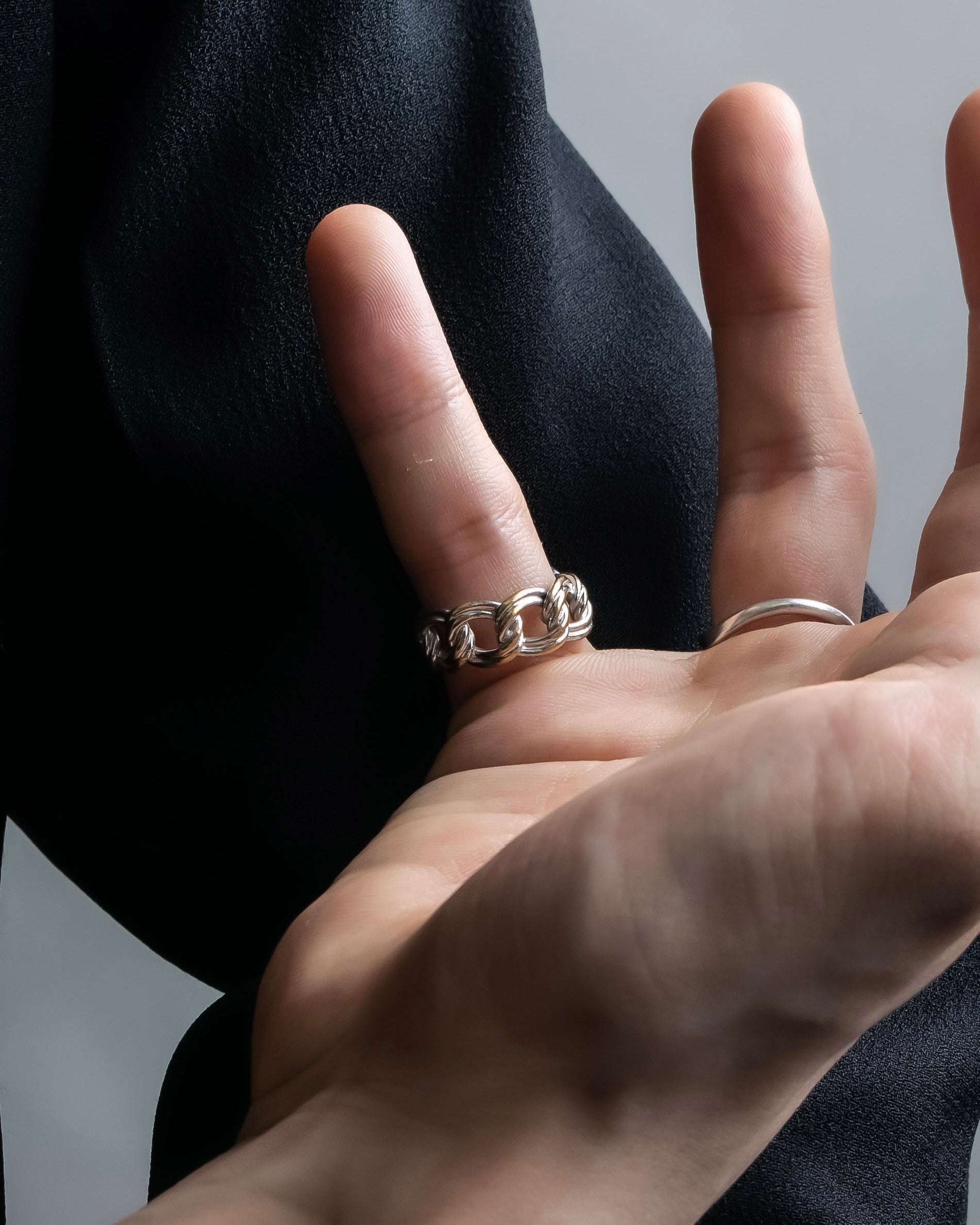 "DIOR" engraved silver ring