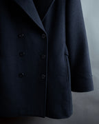 "VALENTINO" Fur collar double-breasted wool coat