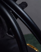 "ADMJ" Gold clasp grain leather shoulder bag