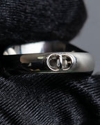 "Christian Dior" CD motif blue bloom design ring