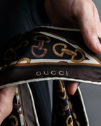 “GUCCI” Horse bit printed diamond scarf