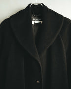 -SPECIAL- "Salvatore Ferragamo" 90's-00's Alpaca wool oversized shawl collar long coat