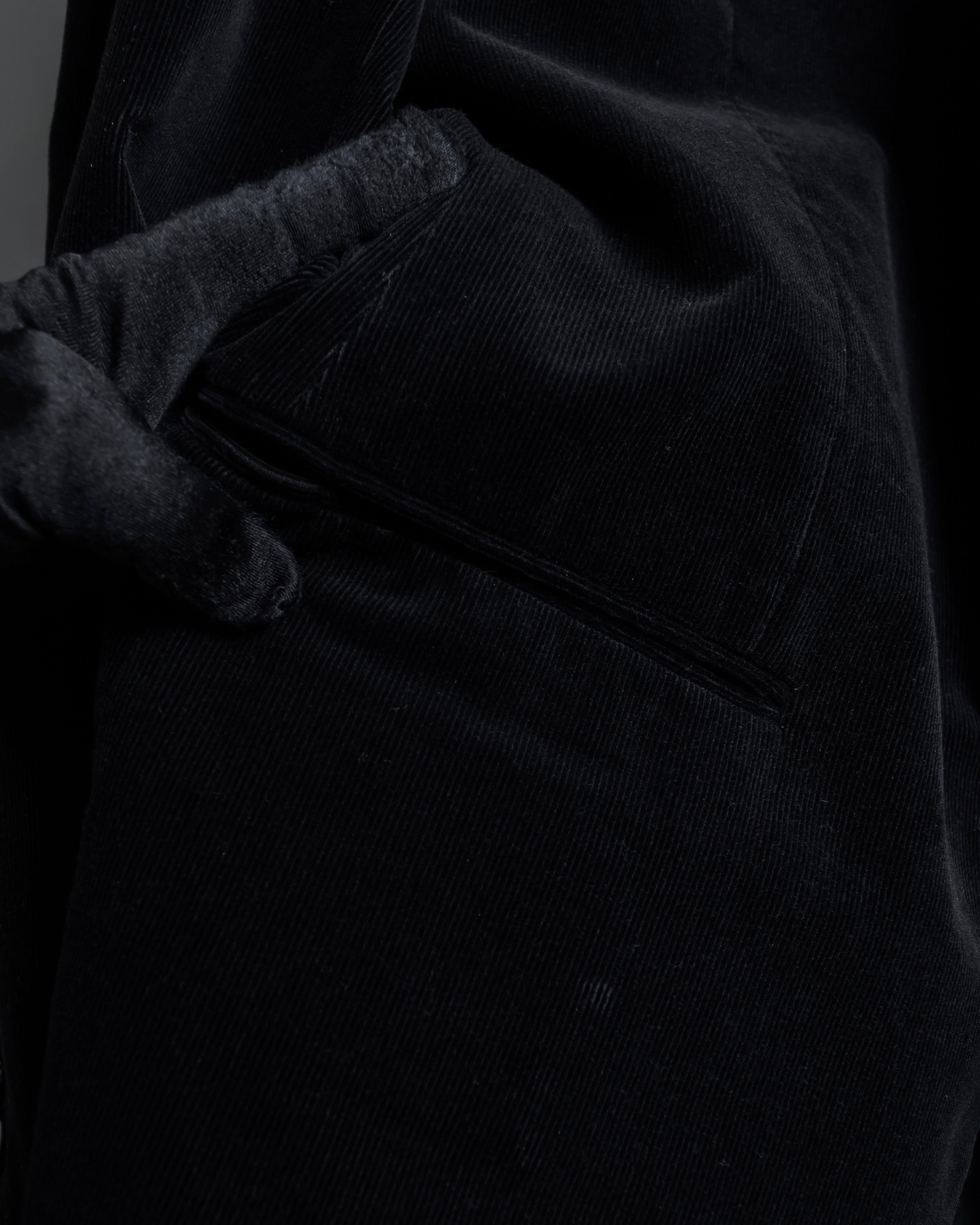 "ARMANI COLLEZIONI" Black corduroy relaxed set up