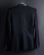 "HELMUT LANG" Leather lapel design, glossy jacket