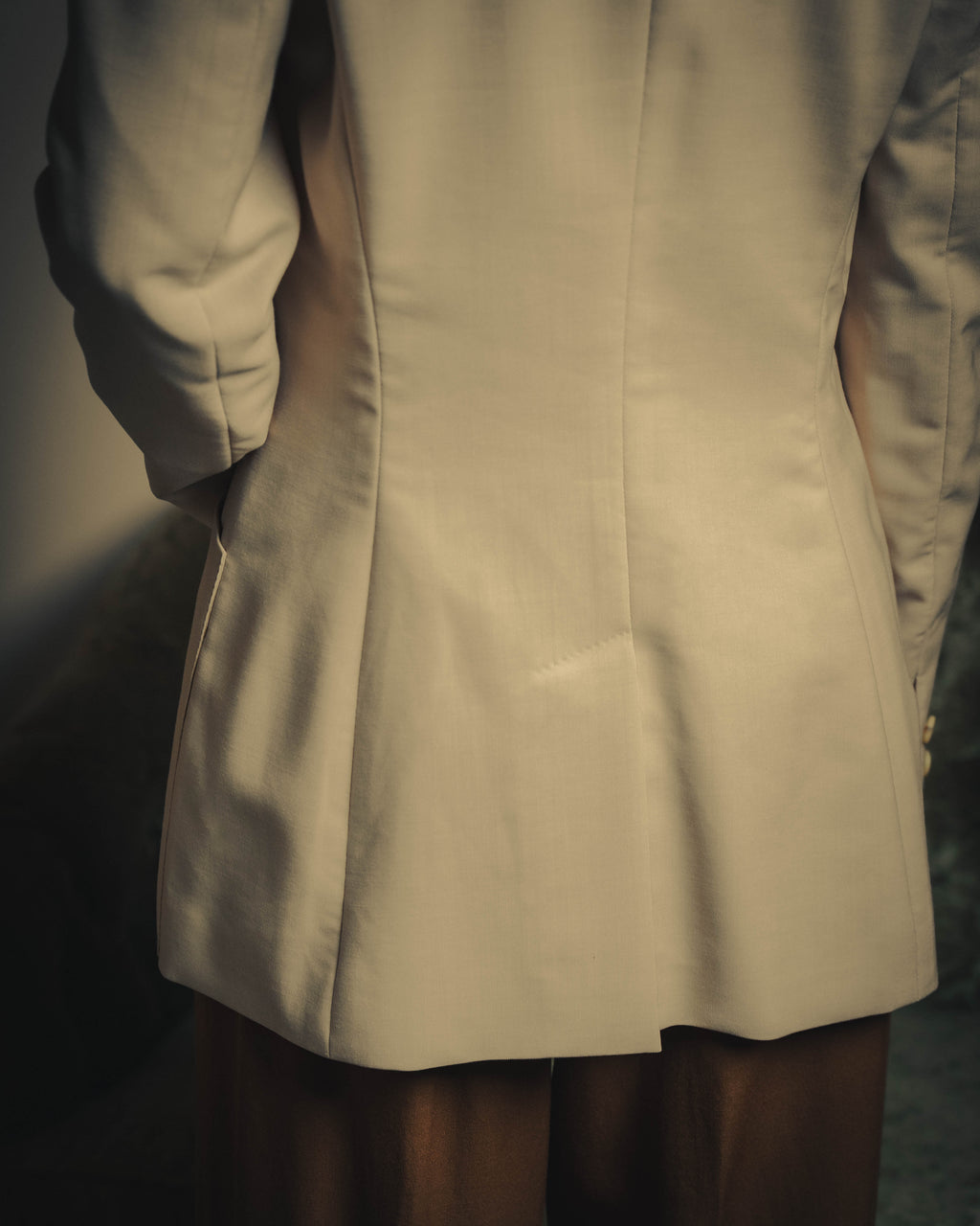 –SPECIAL– "Hermès" 90's-00's Lustrous mohair single-breasted blazer