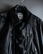 "MOSCHINO" Box silhouette leather double rider jacket