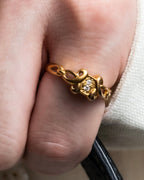 "Christian Dior" Diamond top design gold ring