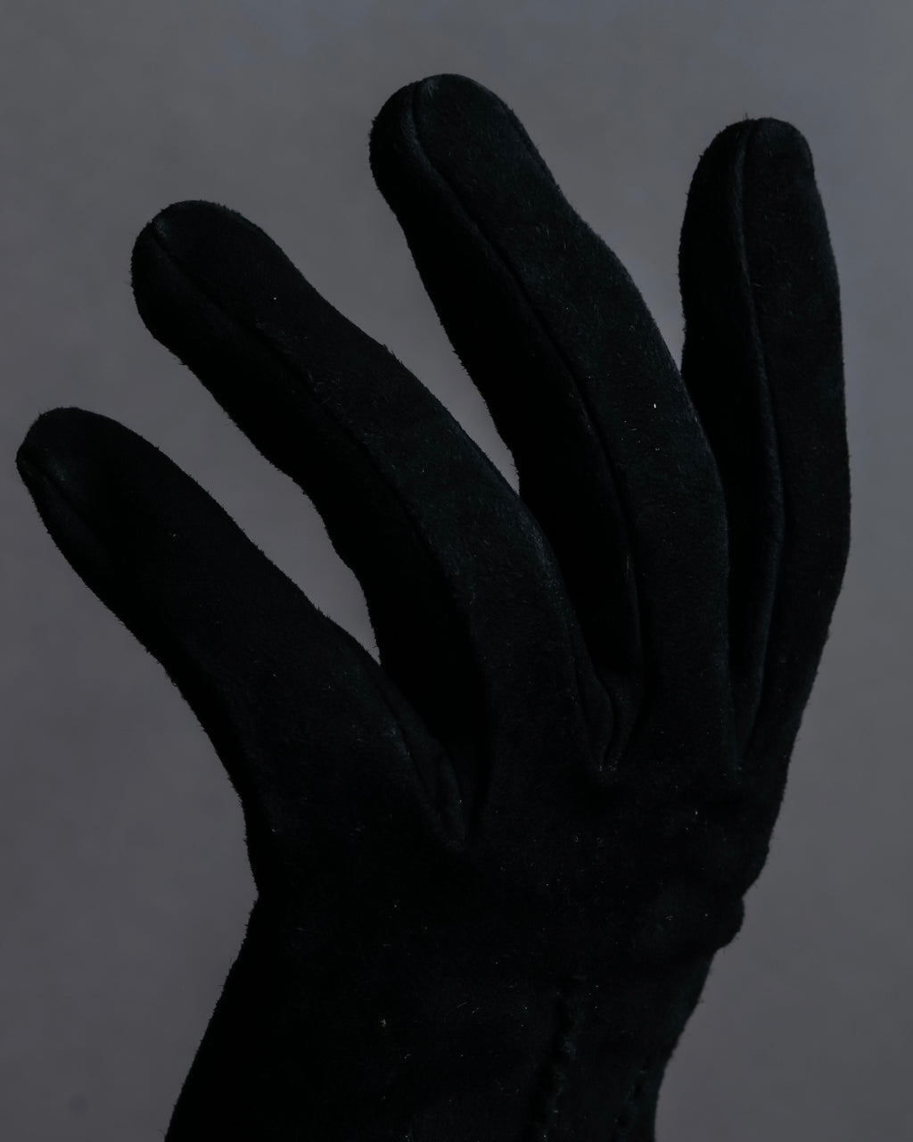 "HERMES" Silver buckle design suede leather gloves