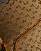 "GUCCI" 70's-80's Micro GG monogram canvas shoulder bag with stirrup hardware