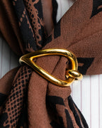 "HERMES" Jumbo scarf gold ring