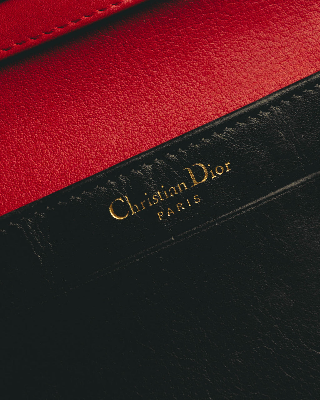 "Christian Dior" 80's-90's Black and red bifold wallet