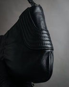“Salvatore Ferragamo” 2000’s Gathered leather chain shoulder bag