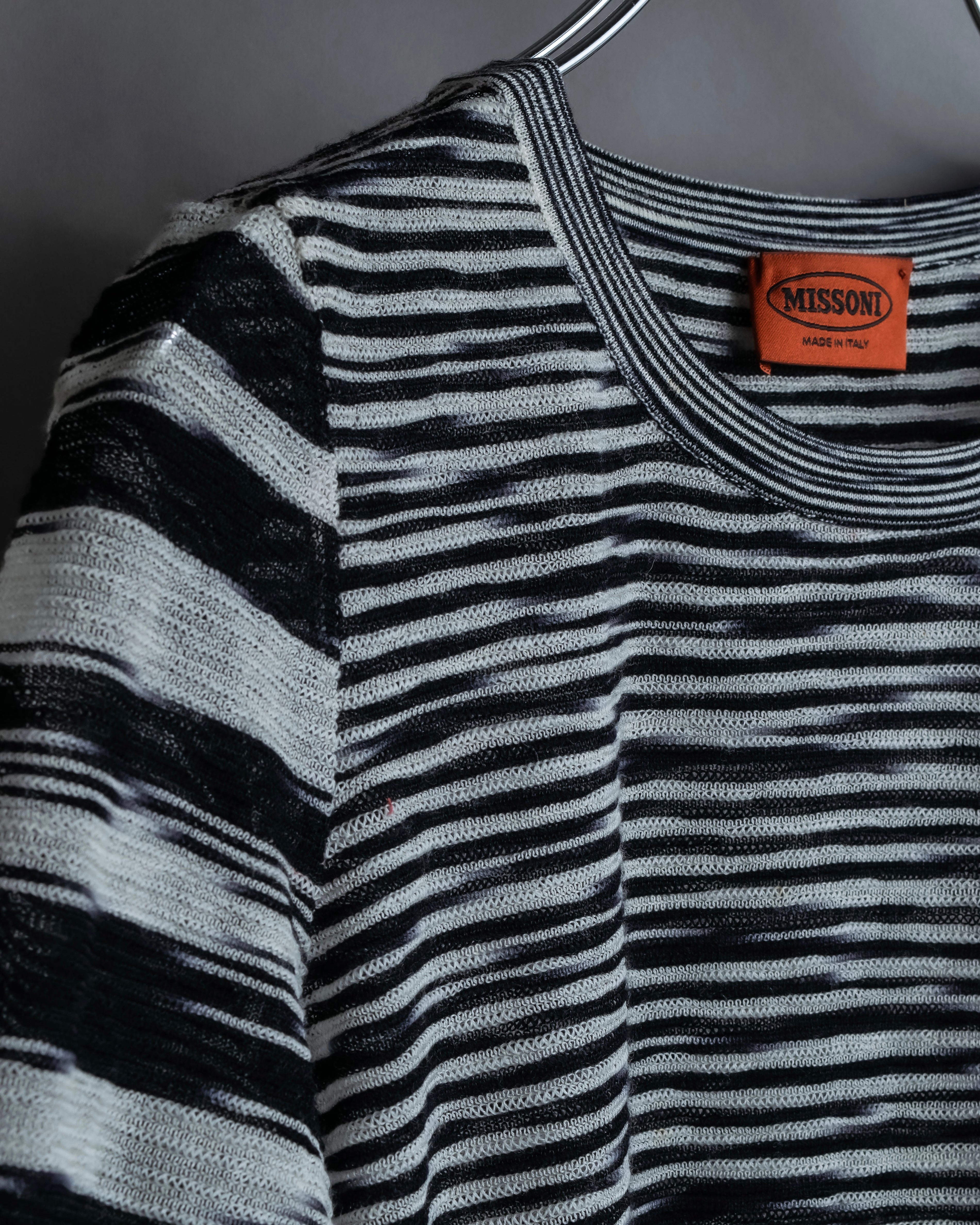 "MISSONI" Multi border pattern box silhouette knit