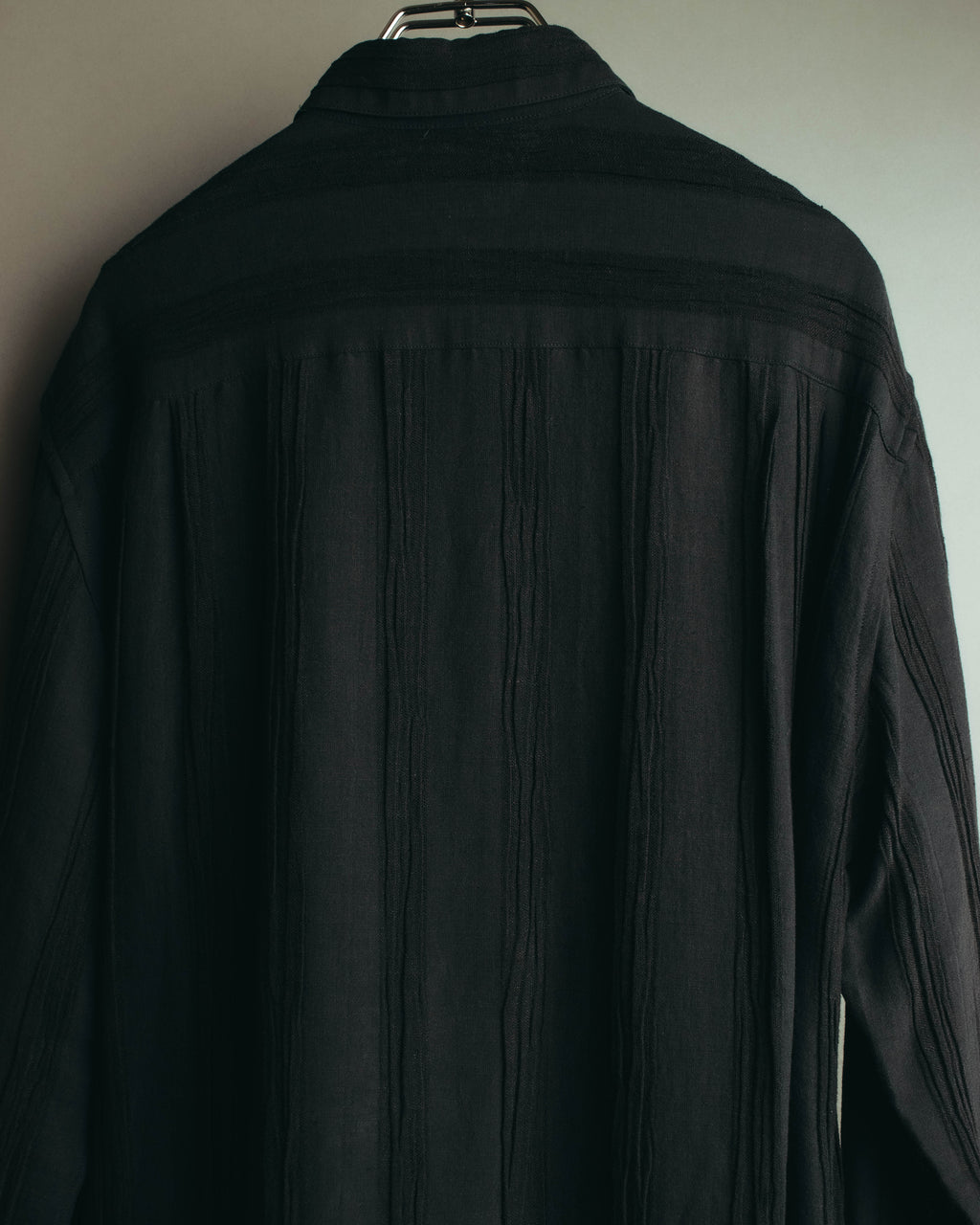 "BALENCIAGA" 80's-90's Textured linen blend shirt