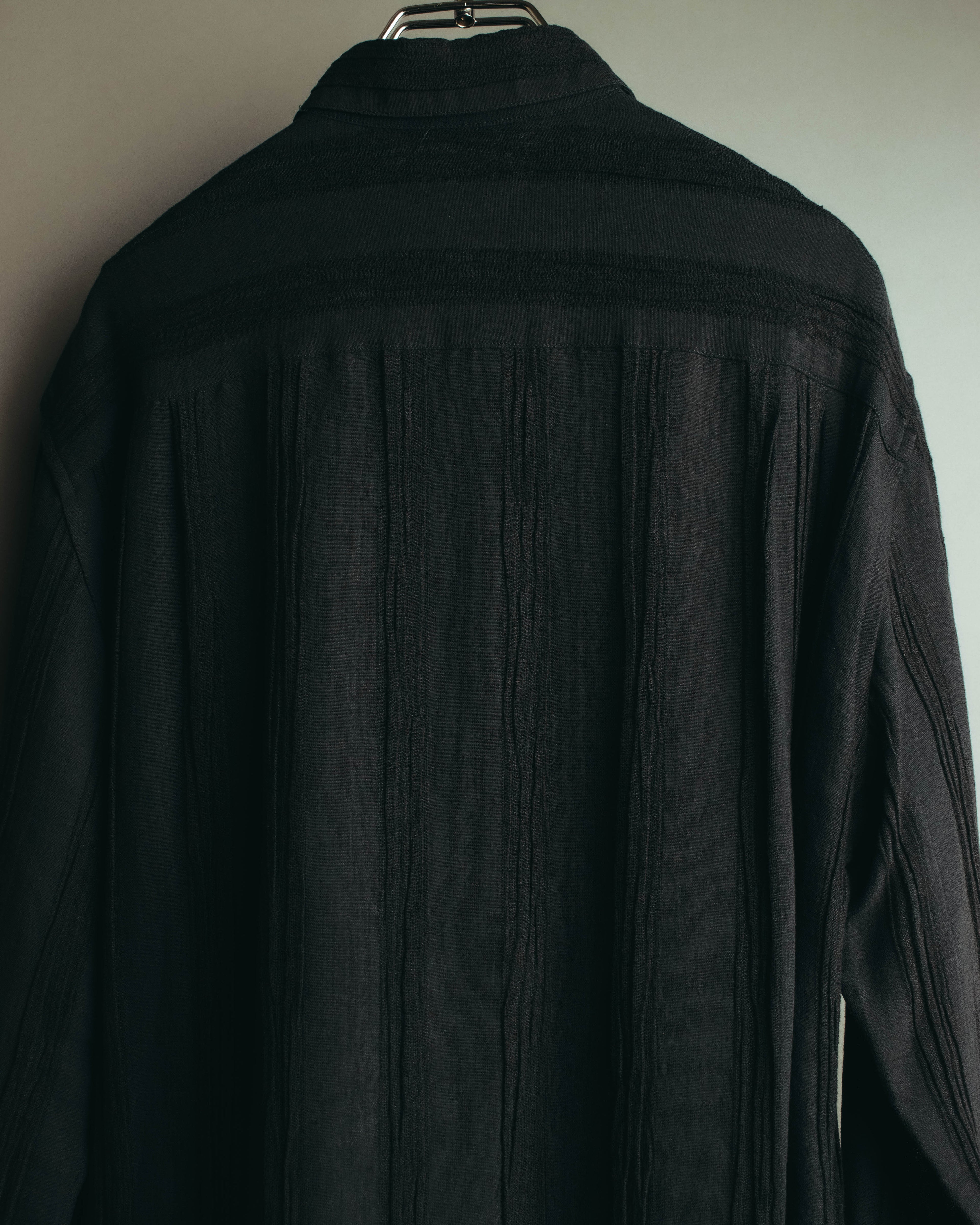 "BALENCIAGA" 80's-90's Textured linen blend shirt