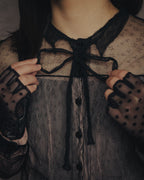 -SPECIAL- “CHANEL” 2014-2019 Sheer lace bow blouse