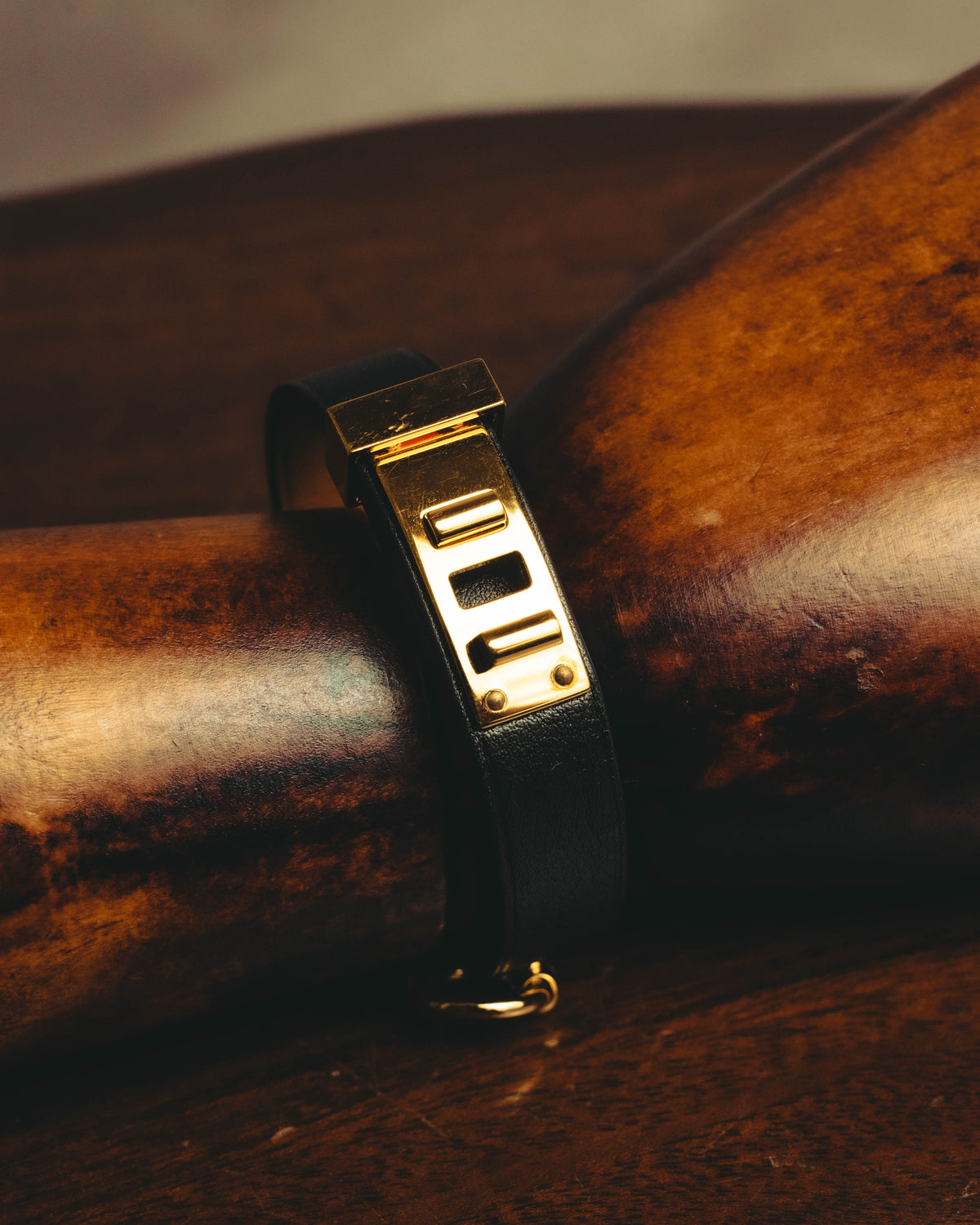–SPECIAL– “HERMÈS” 10’s Mini dog anneaux triple ring leather bracelet