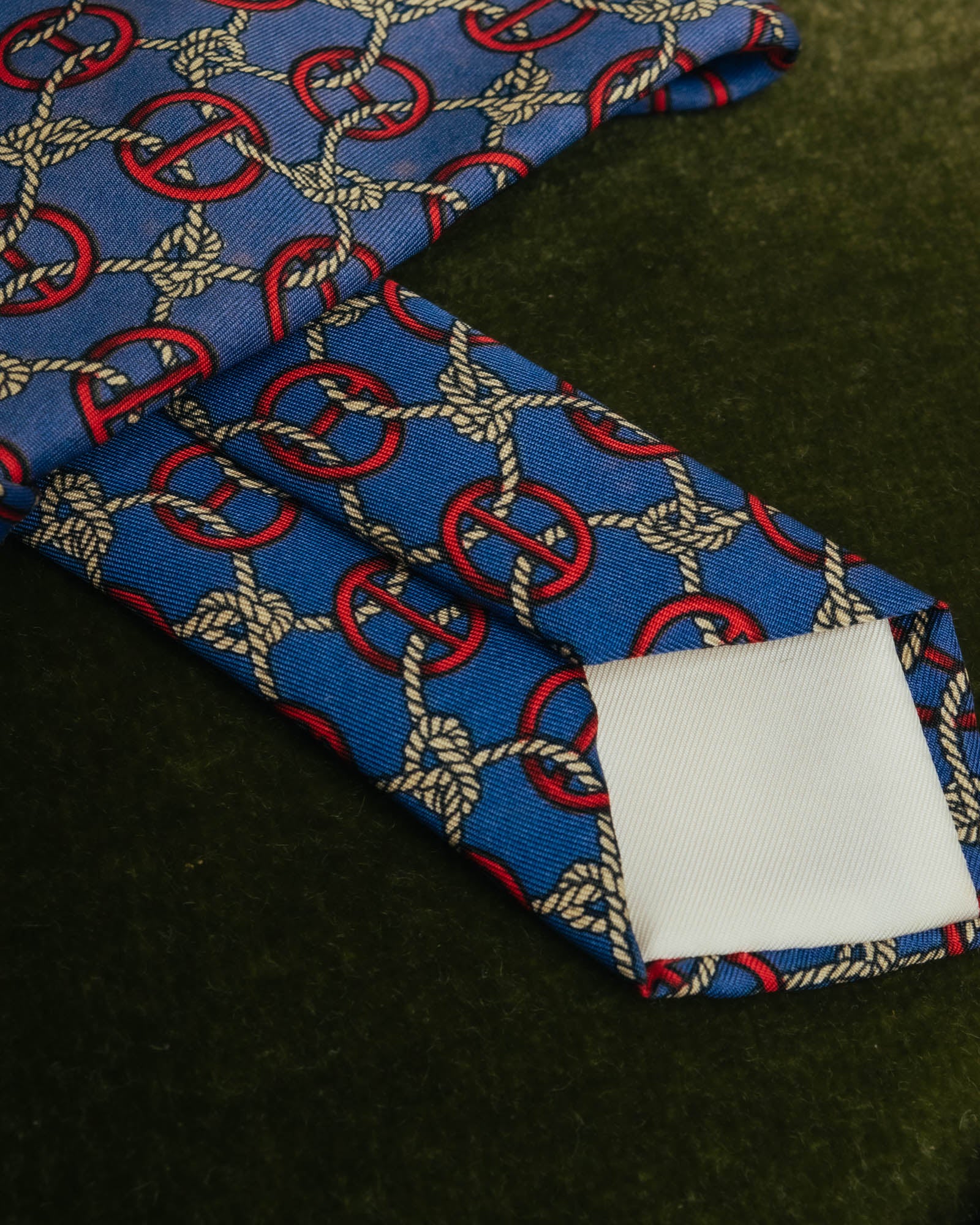 “HERMÈS” 90’s Rope and H motif silk tie