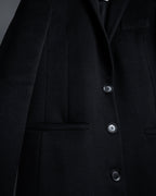 "GUCCI" Michele period solid black wool tailored coat