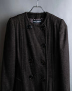 "DOLCE & GABBANA" Fringe scarf included double-breasted coat