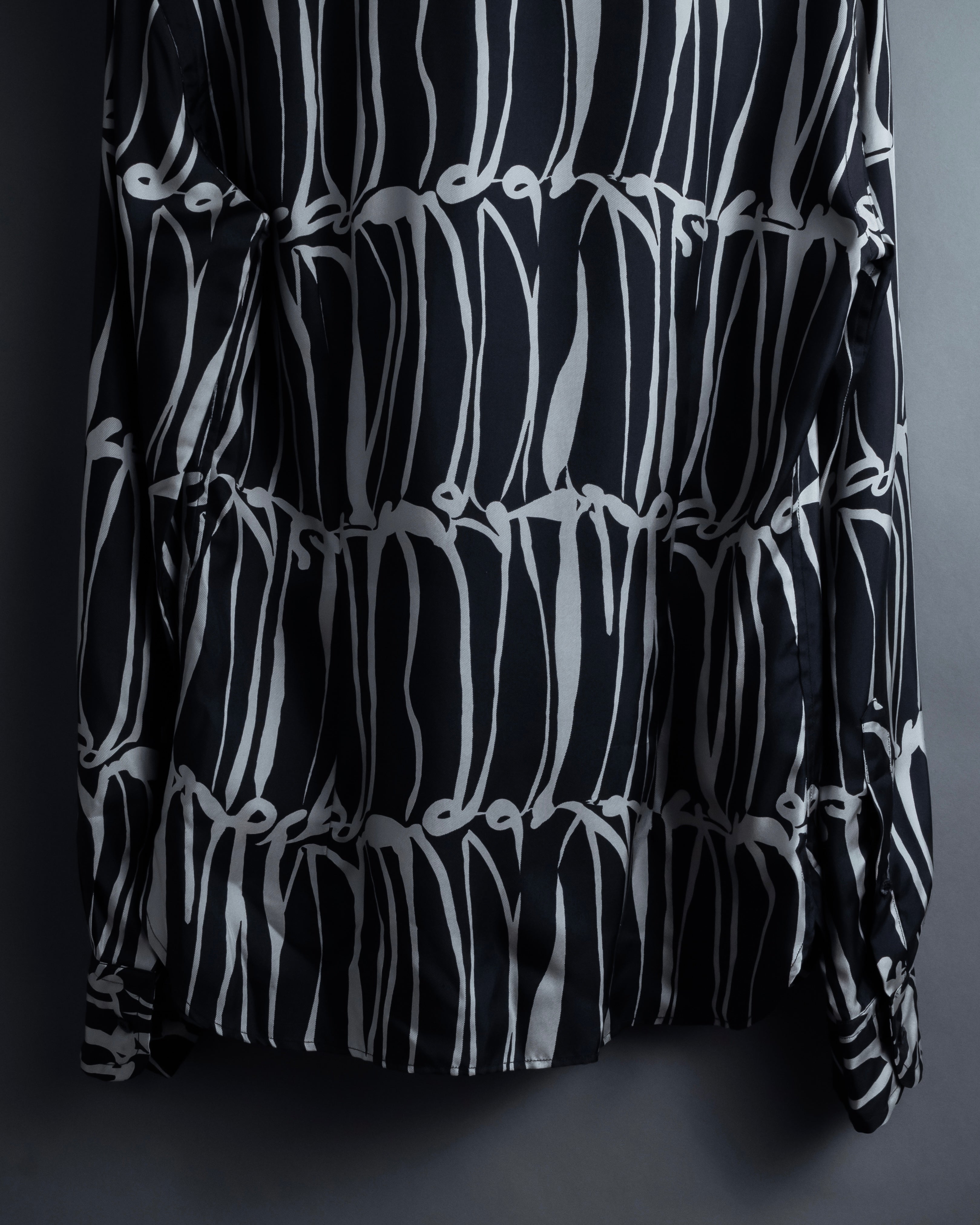 "GUCCI" Handwritten calligraphy pattern silk shirt