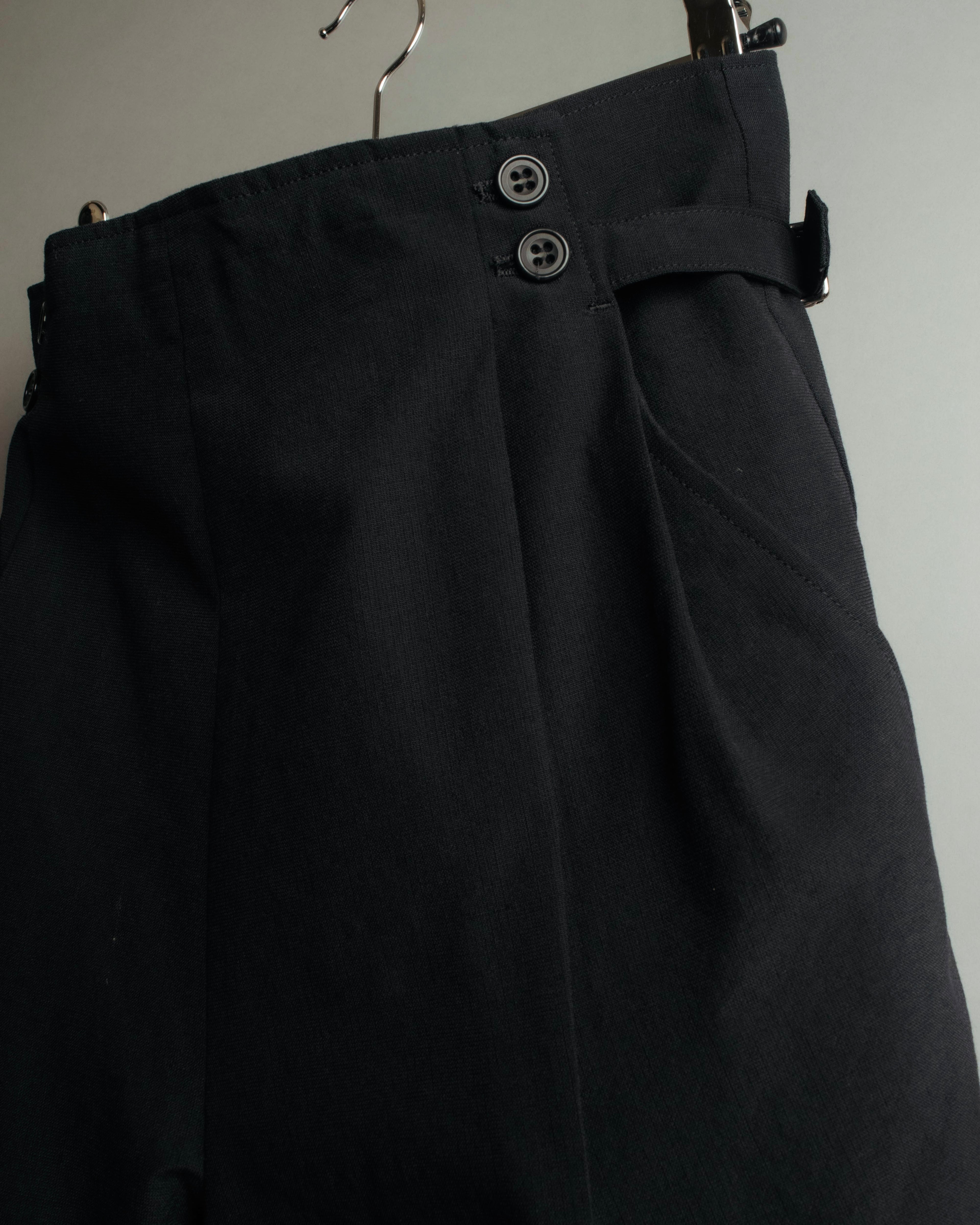 "Y’s" 90's-00's Vintage architectural high-waisted wide tapered wool trousers